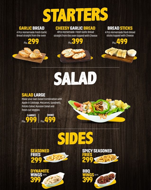 Caesar's Pizza menu