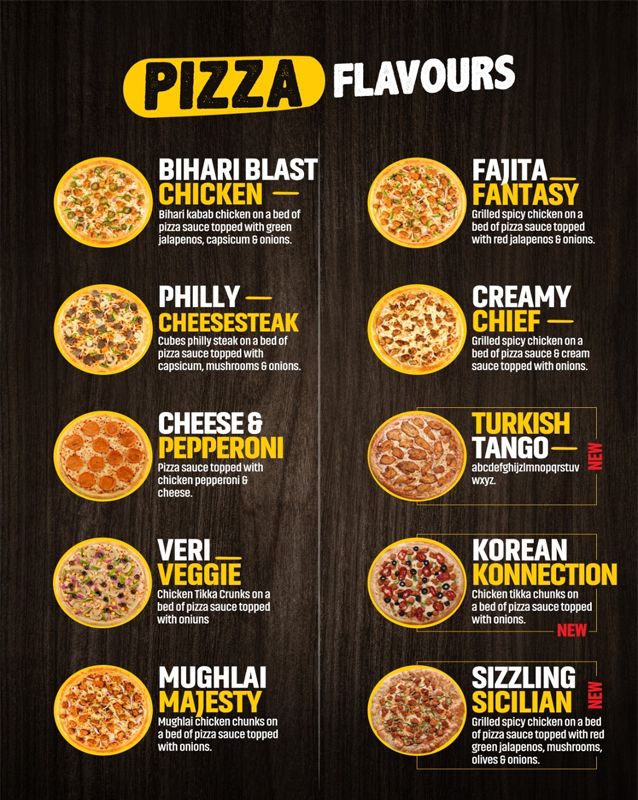 Caesar's Pizza menu