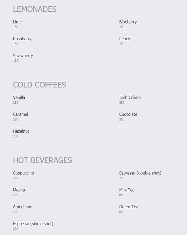 Cafe 51 menu