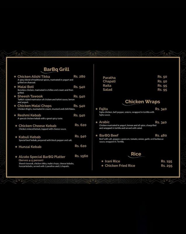 Cafe Alzato menu