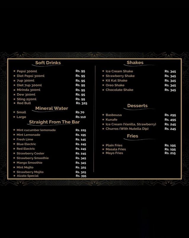 Cafe Alzato menu