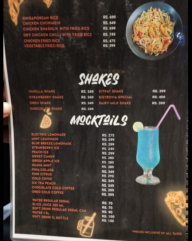 Cafe Bistrovia menu