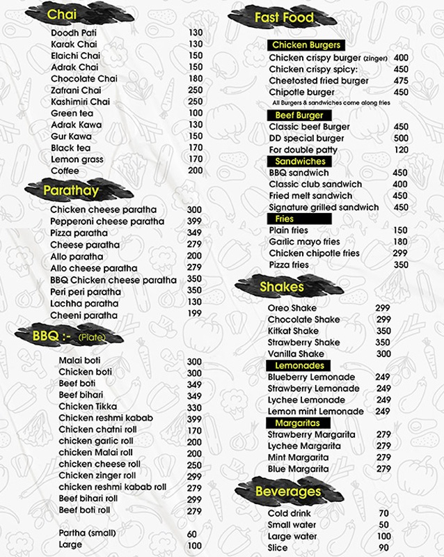 Cafe Double Dose menu