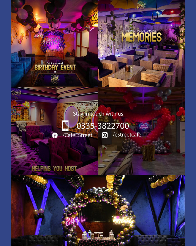 Cafe E-Street menu