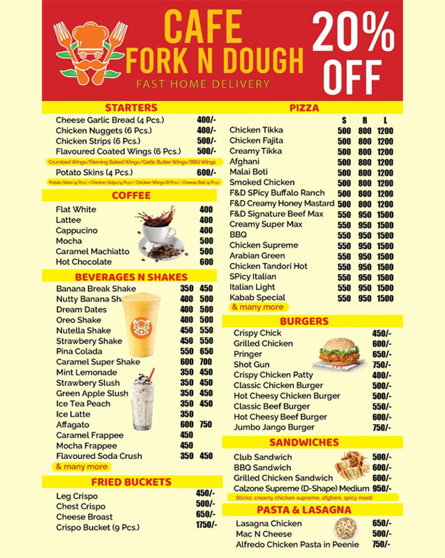Cafe Fork N Dough  menu