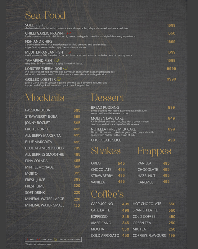 Cafe Hawaii menu