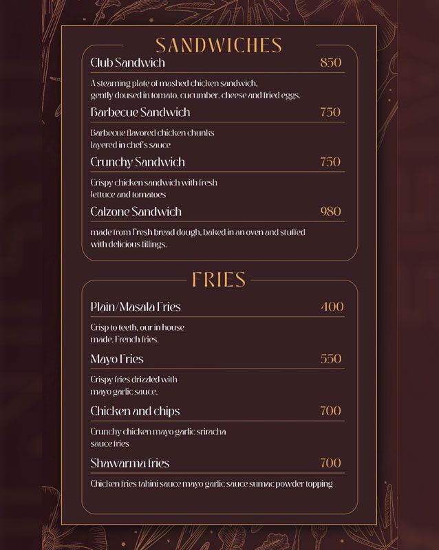 Cafe Ignite menu