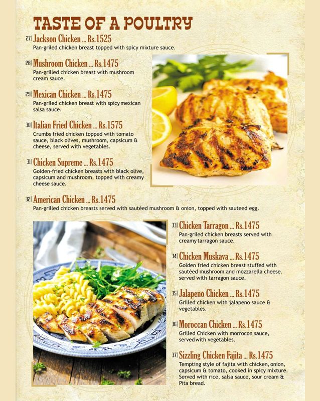 Cafe Jackson Five Restaurant menu