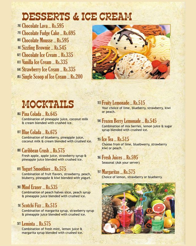 Cafe Jackson Five Restaurant menu
