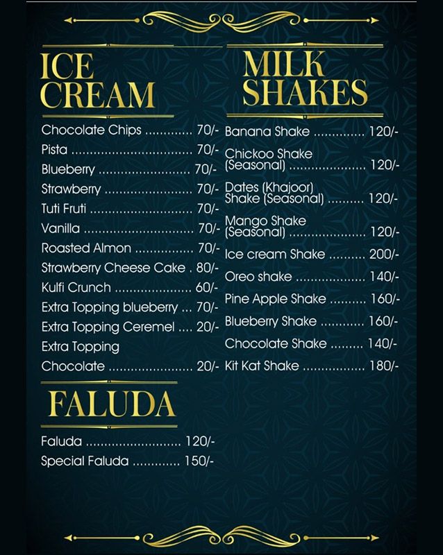 Cafe Kandahar Shinwari menu