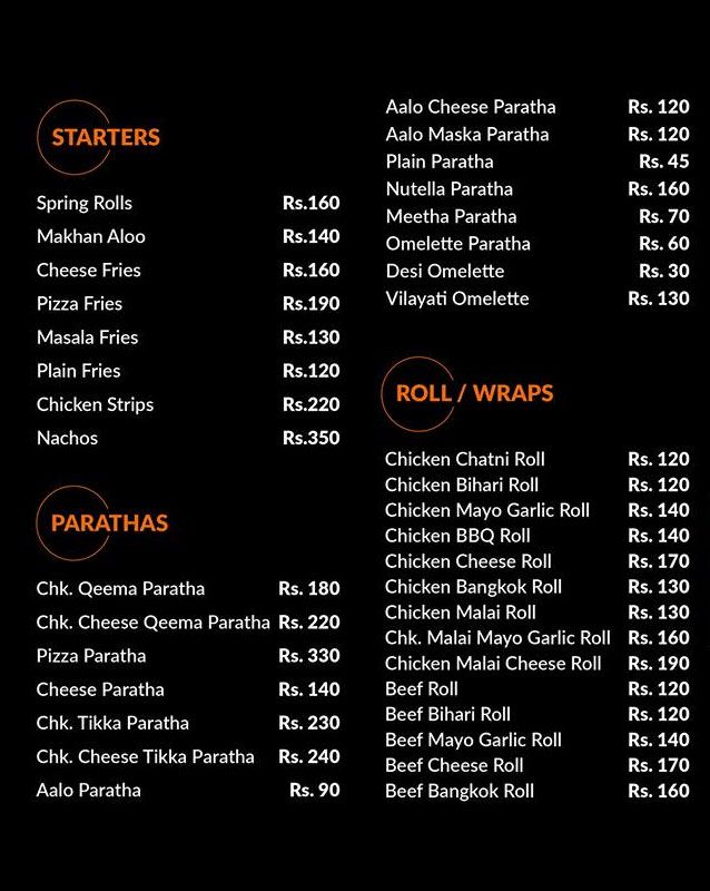 Cafe Karachi menu
