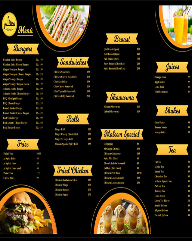 Cafe Maleem menu