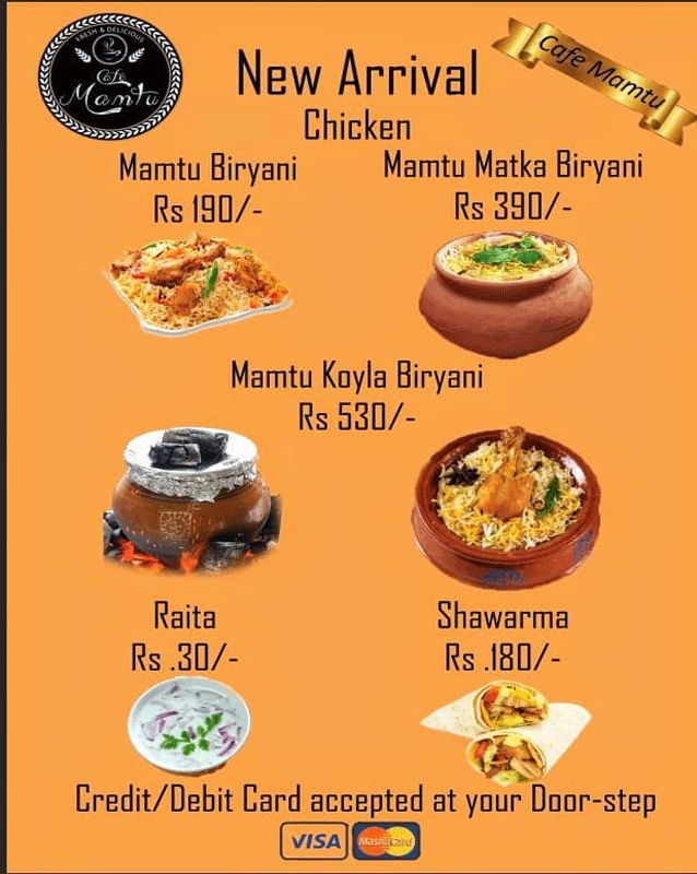 Cafe Mamtu menu
