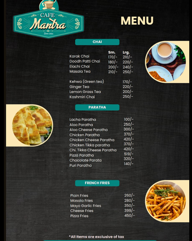 Cafe Mantra  menu