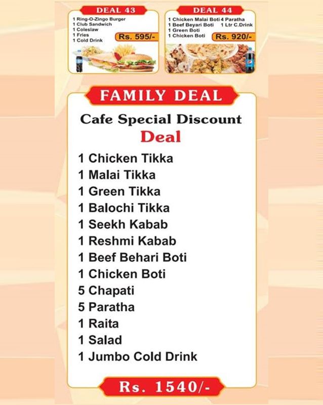 Cafe Mayo menu