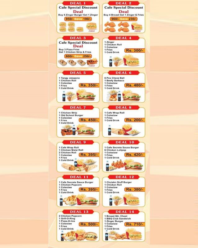 Cafe Mayo menu