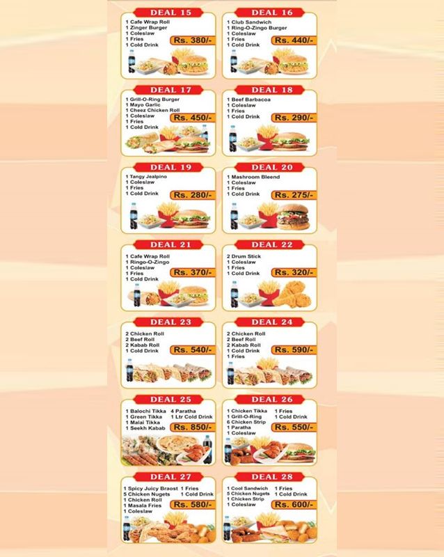 Cafe Mayo menu