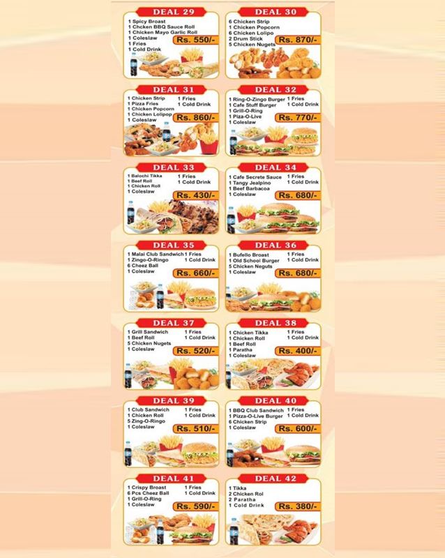 Cafe Mayo menu