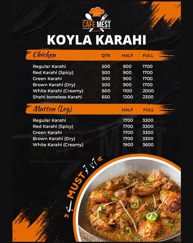 Cafe Mest menu