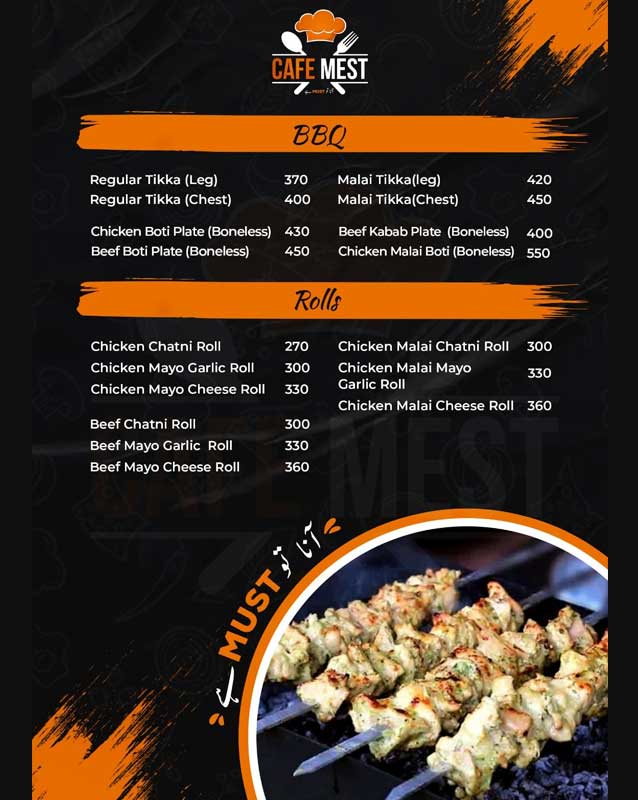 Cafe Mest menu