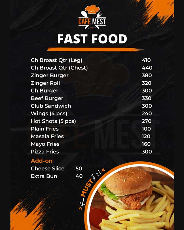 Cafe Mest menu