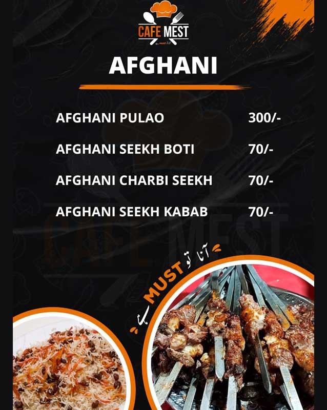 Cafe Mest menu