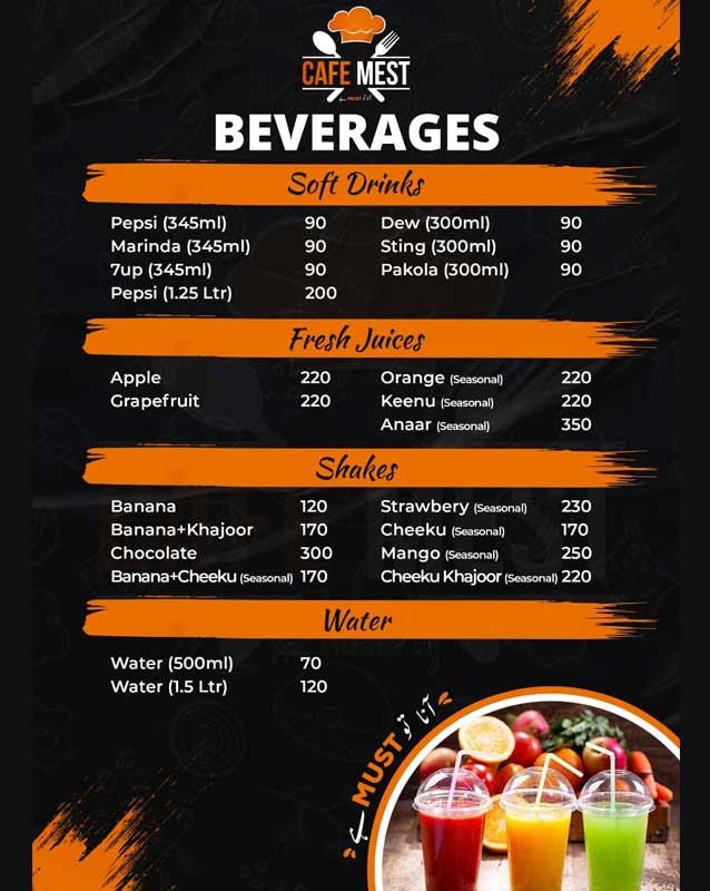 Cafe Mest menu