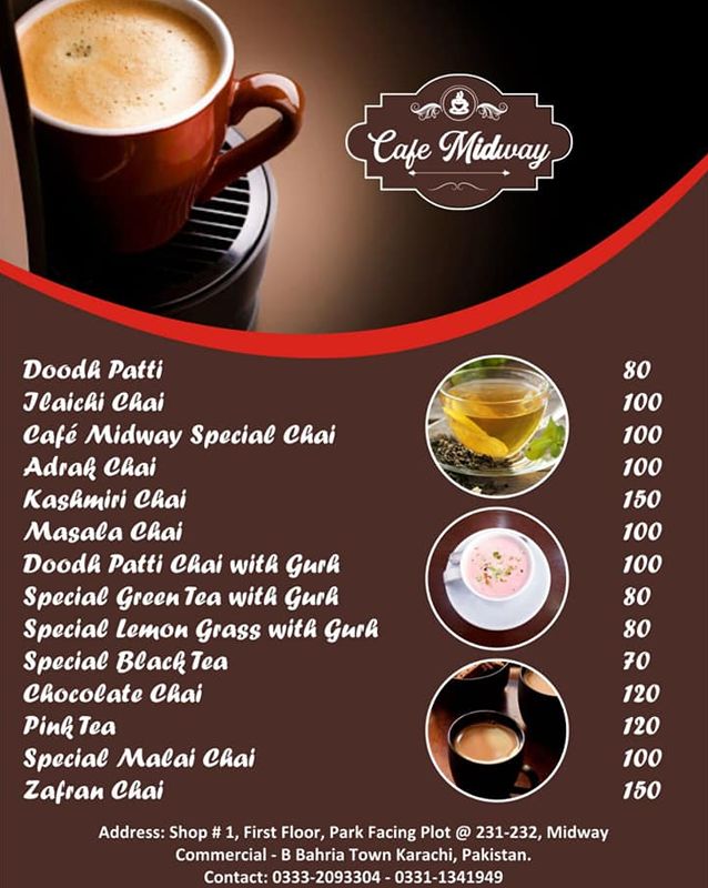 Cafe Midway menu