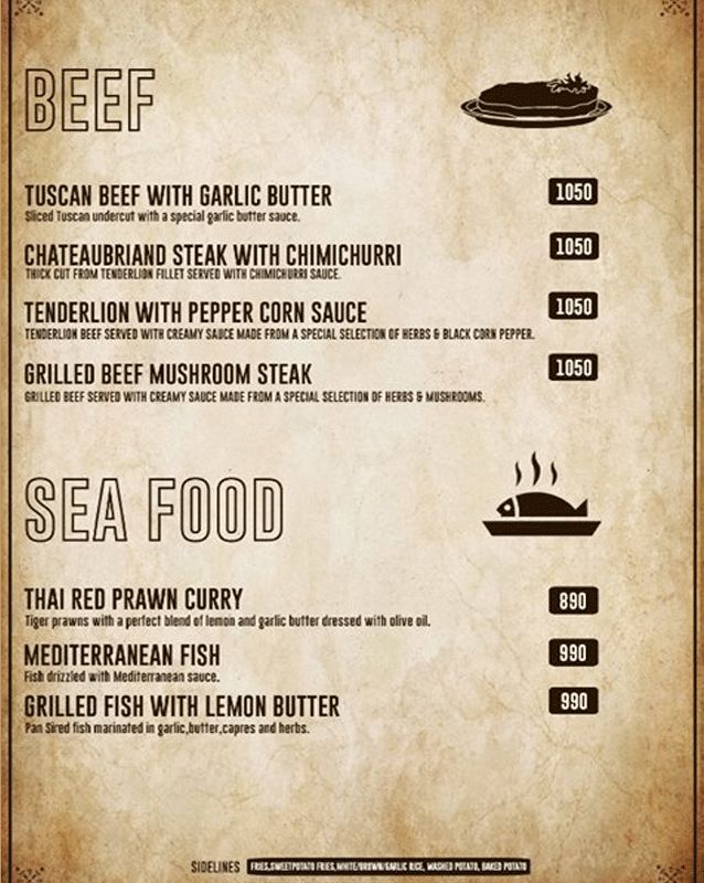 Cafe Pronto menu