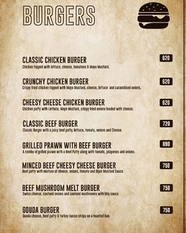 Cafe Pronto menu