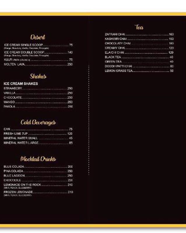 Cafe Runway menu