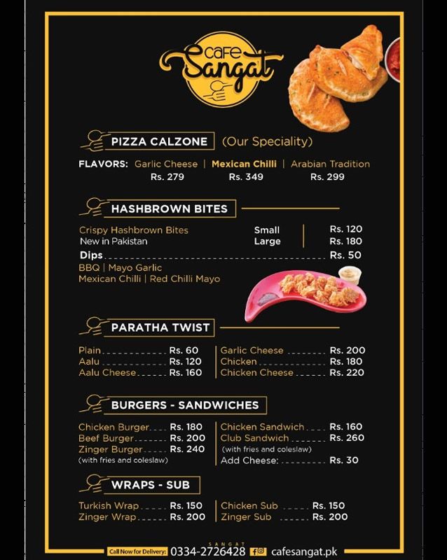 Cafe Sangat menu
