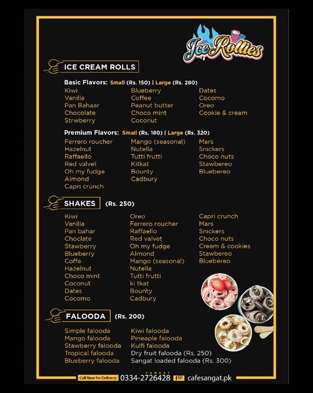 Cafe Sangat menu