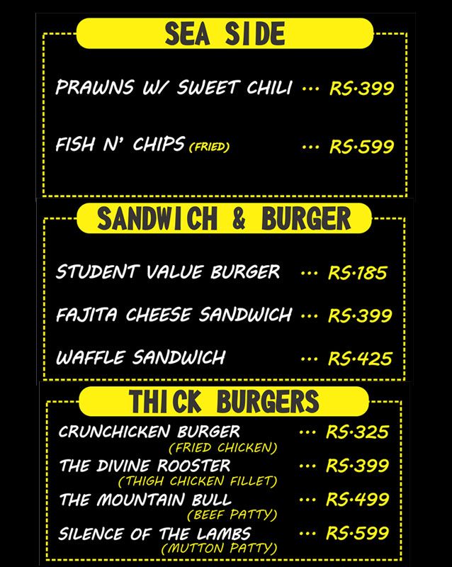 Cafe Serenity menu