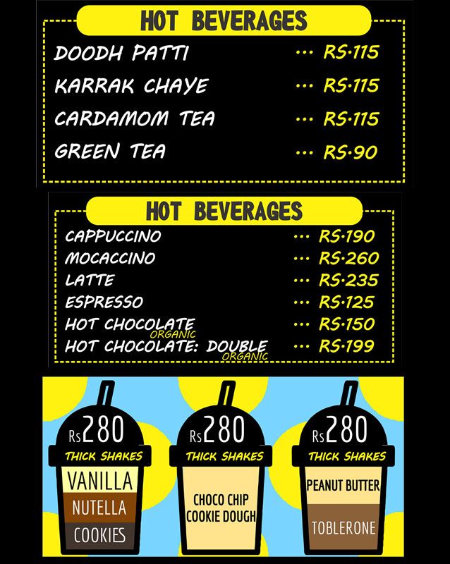 Cafe Serenity menu