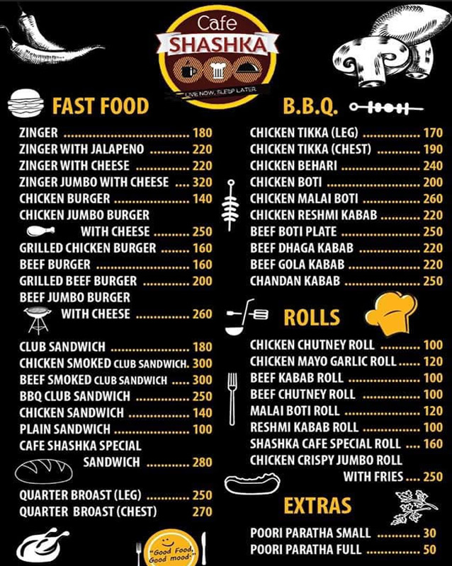Cafe Shashka menu