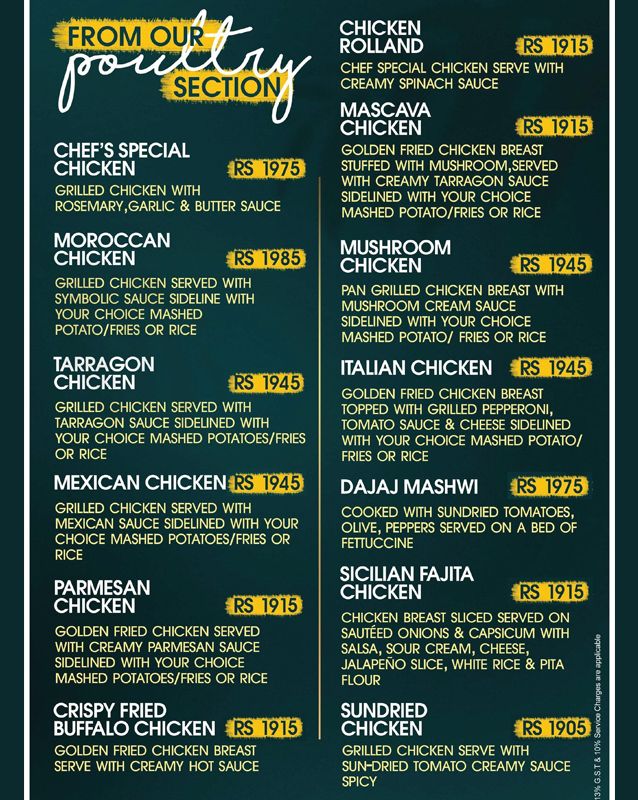 Cafe Strada menu