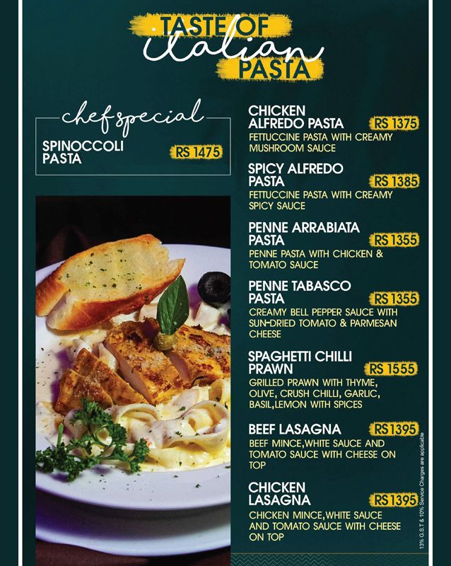 Cafe Strada menu