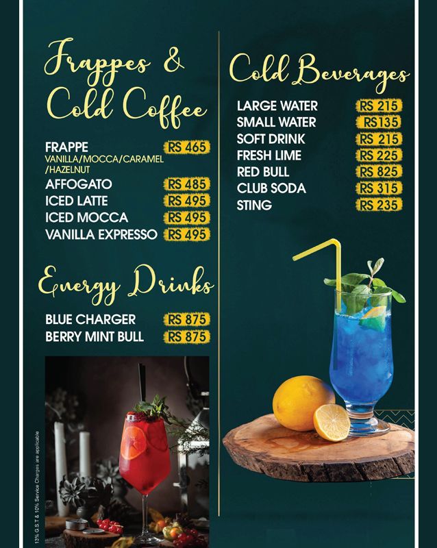 Cafe Strada menu