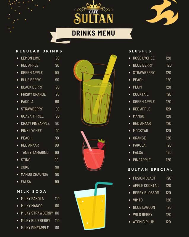 Cafe Sultan menu