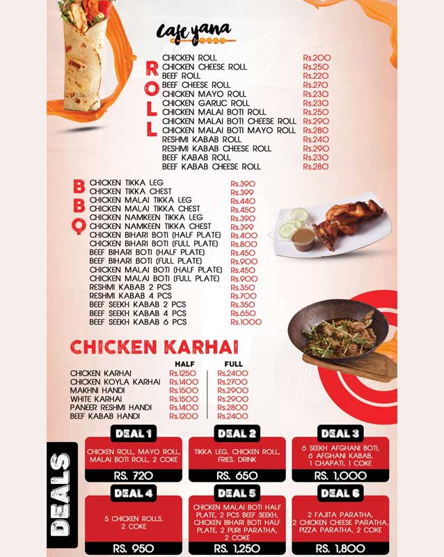 Cafe Yana menu