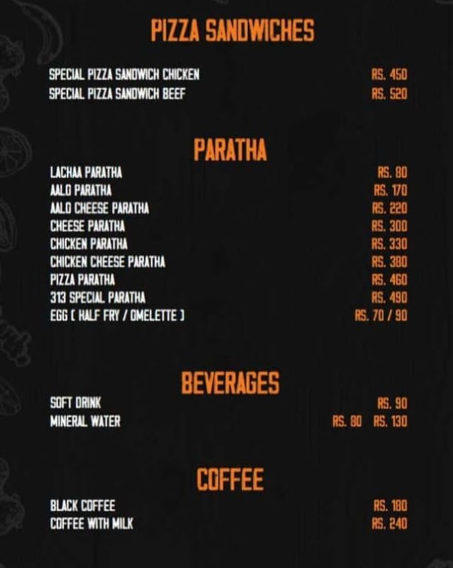 Cafe-313 menu