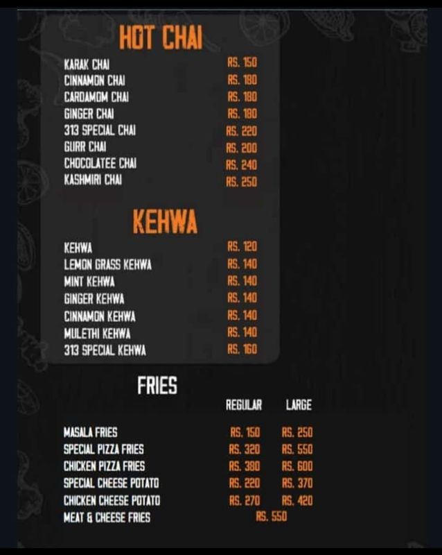 Cafe-313 menu