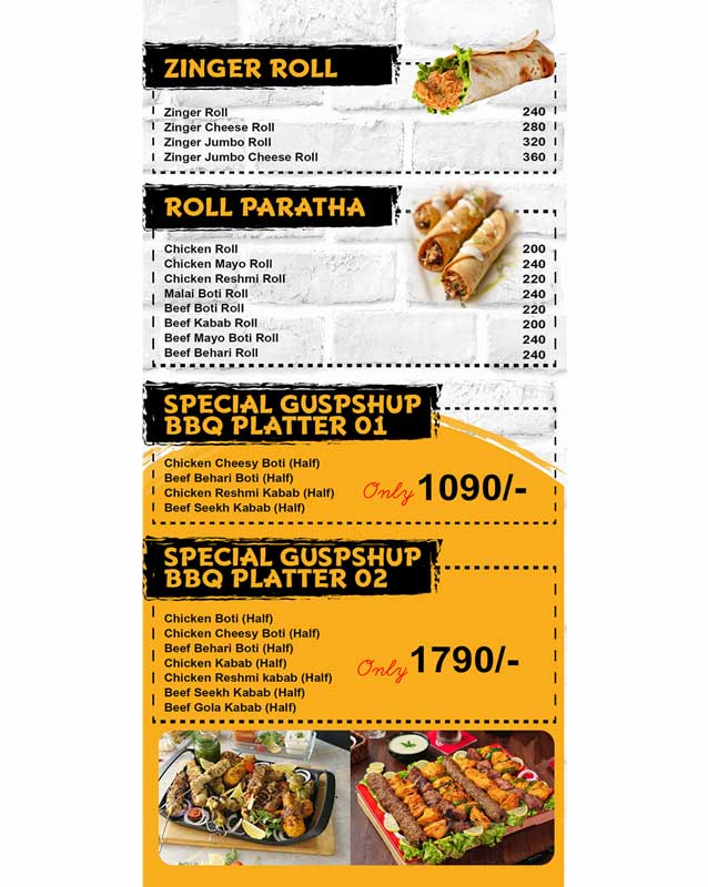 Café Gup Shup menu