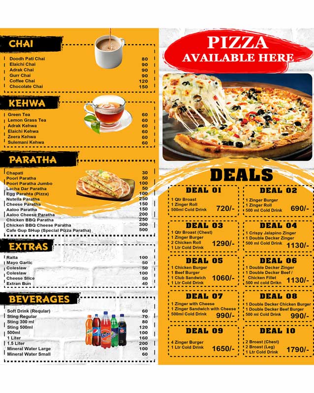 Café Gup Shup menu