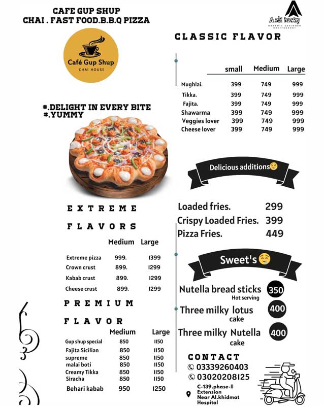 Café Gup Shup menu