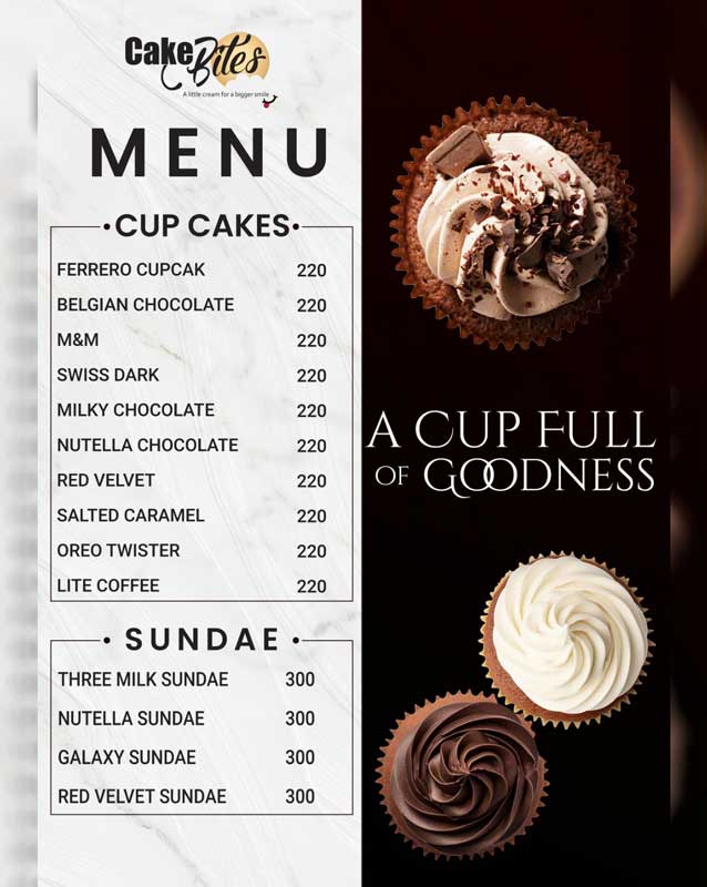 Cake Bites menu