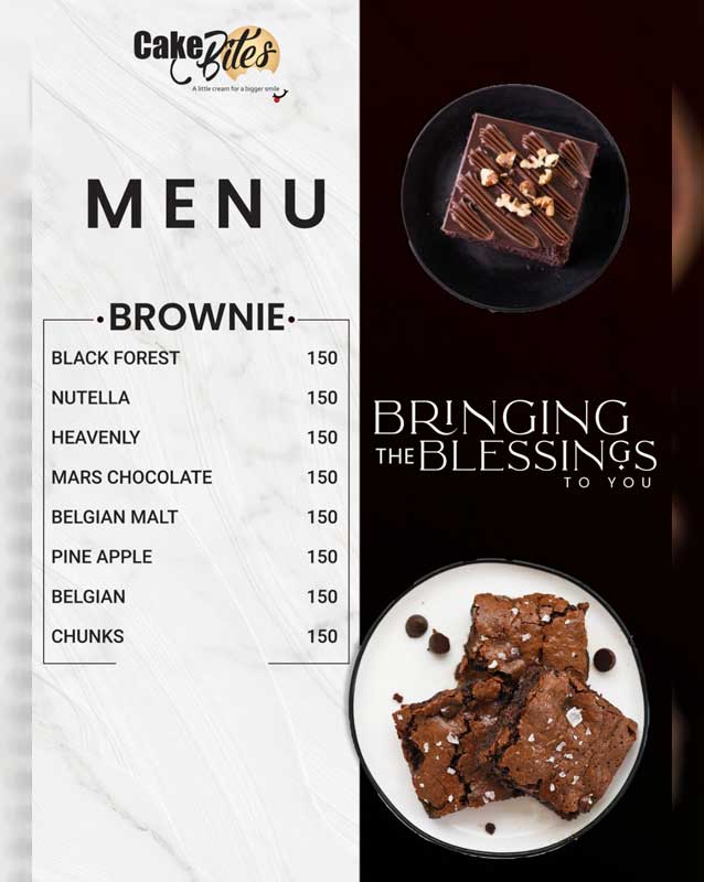 Cake Bites menu