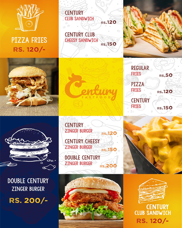 Century Fast Food menu