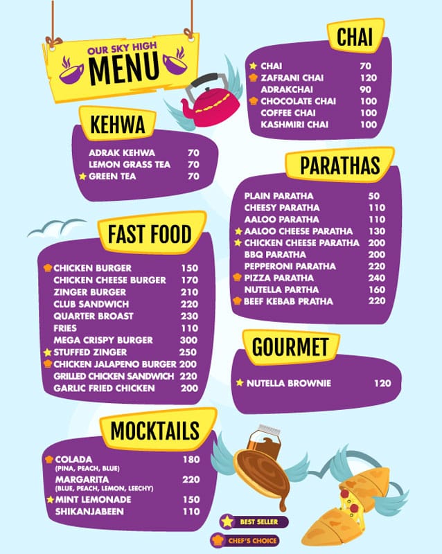 Chai In The Sky - PERMANENTLY CLOSED menu
